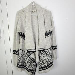 Coldwater Creek Sweater Womens S Cardigan Draped Collar Oversized Chunky Cozy